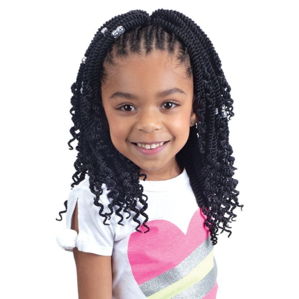 FreeTress Crochet Hair - 3X Kids Senegal Twist with Curls 8"