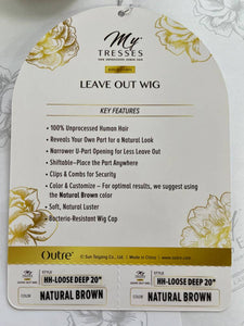 Outre MyTresses Human Hair Leave Out U-Part Wig - Dominican Straight 20"