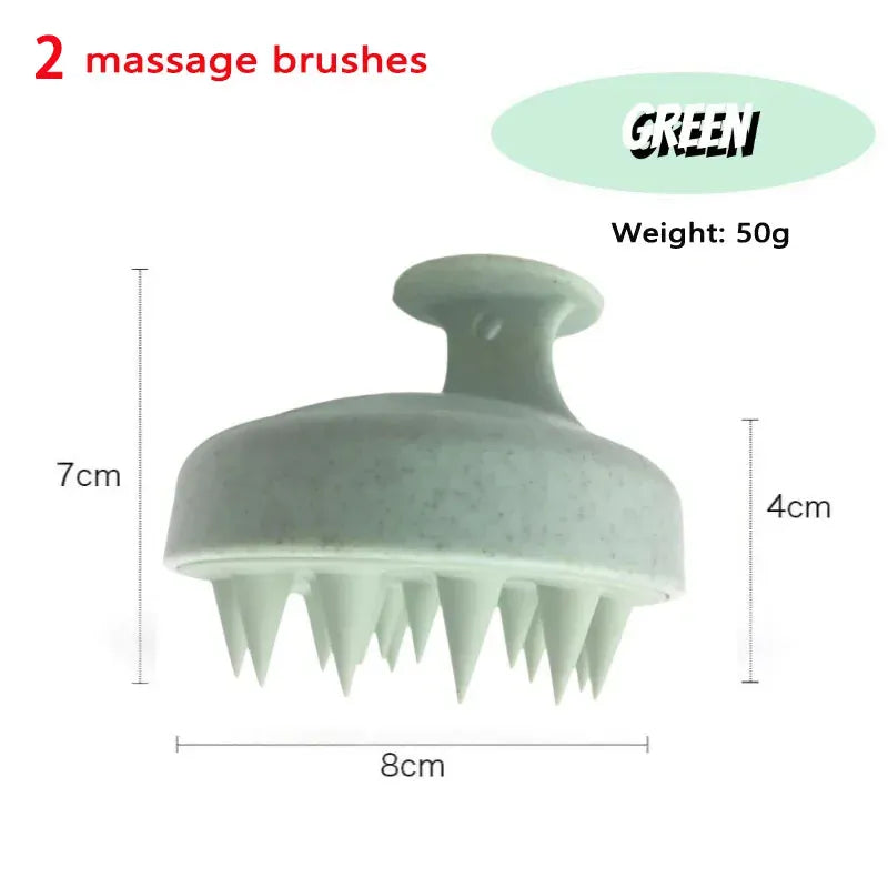 Set of 1-3 silicone shampoo brush heads for scalp massage, hair washing, and body massage, ideal for salon hairdressing tools.