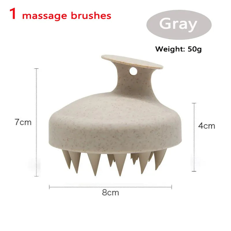 Set of 1-3 silicone shampoo brush heads for scalp massage, hair washing, and body massage, ideal for salon hairdressing.