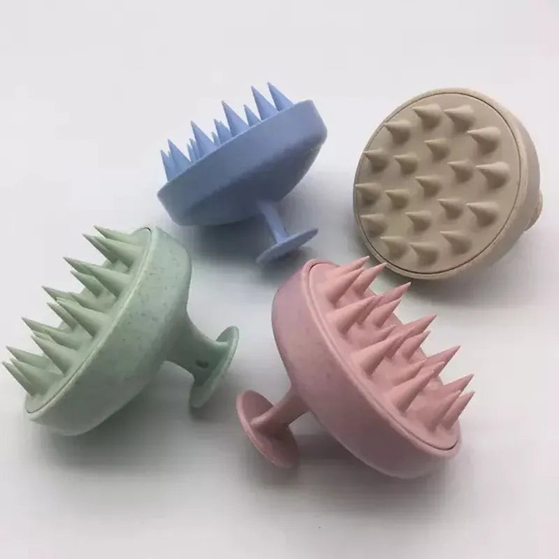 Set of 1-3 silicone shampoo brush heads for scalp massage and hair washing, ideal for salon hairdressing and body massage.