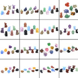 1.2"Natural Crystal Carving Cartoon Gemstone Figurine Amethyst Rose Quartz Healing Stone Animal Statue Home Decor Christmas Gift