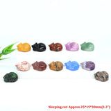 1.2"Natural Crystal Carving Cartoon Gemstone Figurine Amethyst Rose Quartz Healing Stone Animal Statue Home Decor Christmas Gift