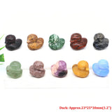 1.2"Natural Crystal Carving Cartoon Gemstone Figurine Amethyst Rose Quartz Healing Stone Animal Statue Home Decor Christmas Gift