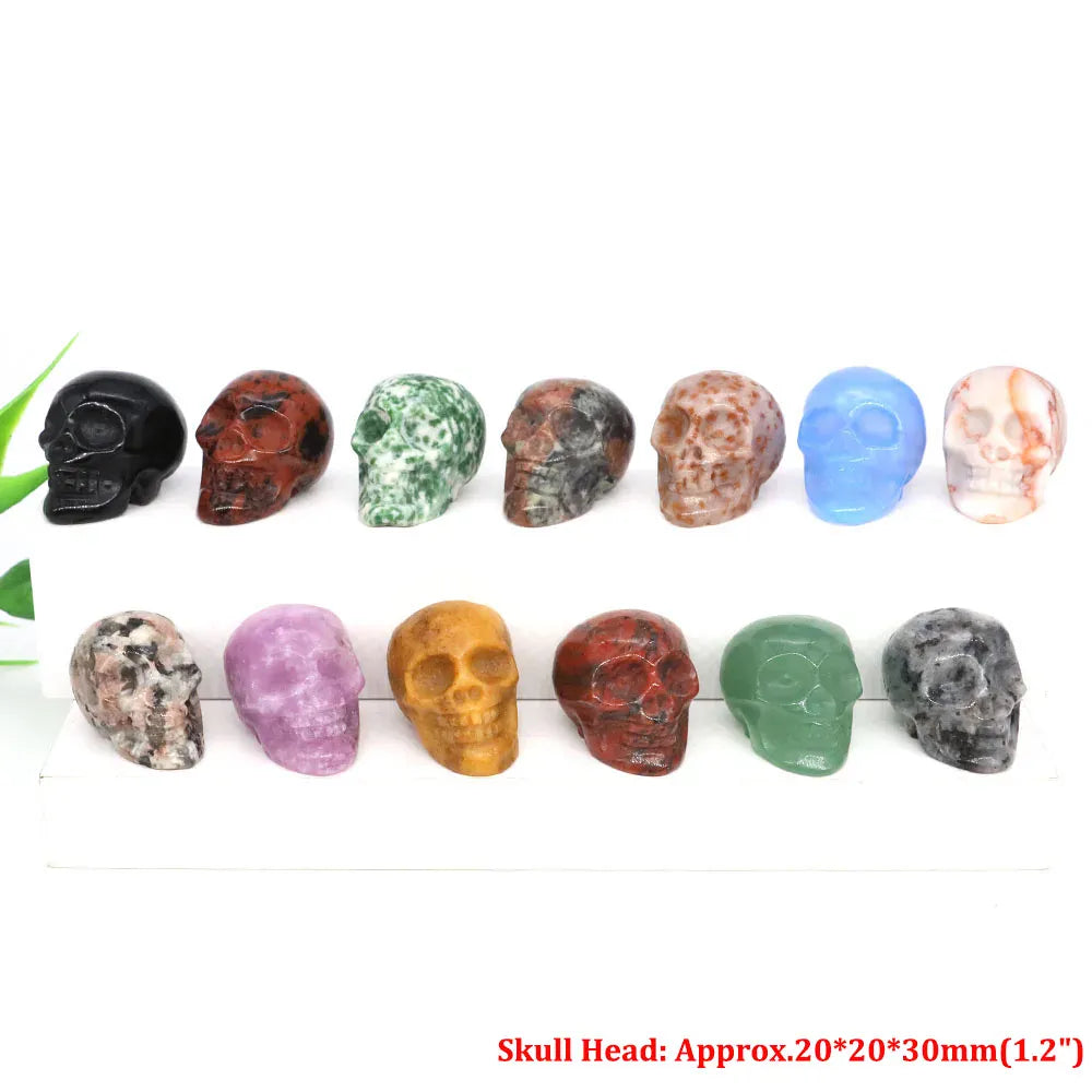 1.2"Natural Crystal Carving Cartoon Gemstone Figurine Amethyst Rose Quartz Healing Stone Animal Statue Home Decor Christmas Gift