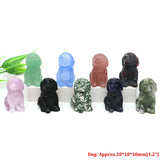 1.2"Natural Crystal Carving Cartoon Gemstone Figurine Amethyst Rose Quartz Healing Stone Animal Statue Home Decor Christmas Gift