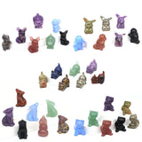 1.2"Natural Crystal Carving Cartoon Gemstone Figurine Amethyst Rose Quartz Healing Stone Animal Statue Home Decor Christmas Gift