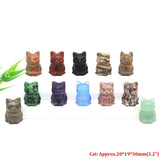 1.2"Natural Crystal Carving Cartoon Gemstone Figurine Amethyst Rose Quartz Healing Stone Animal Statue Home Decor Christmas Gift
