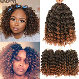 1-4Packs 2X Ringlet Wand Curl Jamaican Bounce 8inch Synthetic Wand Curl Twist Braids Hair Crochet Curly Hair Extensions 20 Roots