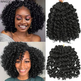 1-4Packs 2X Ringlet Wand Curl Jamaican Bounce 8inch Synthetic Wand Curl Twist Braids Hair Crochet Curly Hair Extensions 20 Roots
