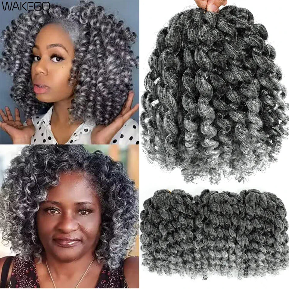 1-4Packs 2X Ringlet Wand Curl Jamaican Bounce 8inch Synthetic Wand Curl Twist Braids Hair Crochet Curly Hair Extensions 20 Roots