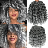1-4Packs 2X Ringlet Wand Curl Jamaican Bounce 8inch Synthetic Wand Curl Twist Braids Hair Crochet Curly Hair Extensions 20 Roots