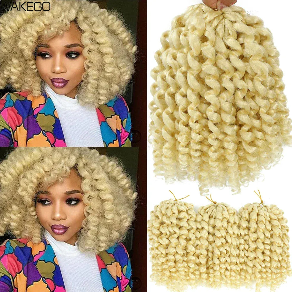 1-4Packs 2X Ringlet Wand Curl Jamaican Bounce 8inch Synthetic Wand Curl Twist Braids Hair Crochet Curly Hair Extensions 20 Roots