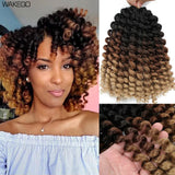 1-4Packs 2X Ringlet Wand Curl Jamaican Bounce 8inch Synthetic Wand Curl Twist Braids Hair Crochet Curly Hair Extensions 20 Roots