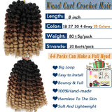 1-4Packs 2X Ringlet Wand Curl Jamaican Bounce 8inch Synthetic Wand Curl Twist Braids Hair Crochet Curly Hair Extensions 20 Roots