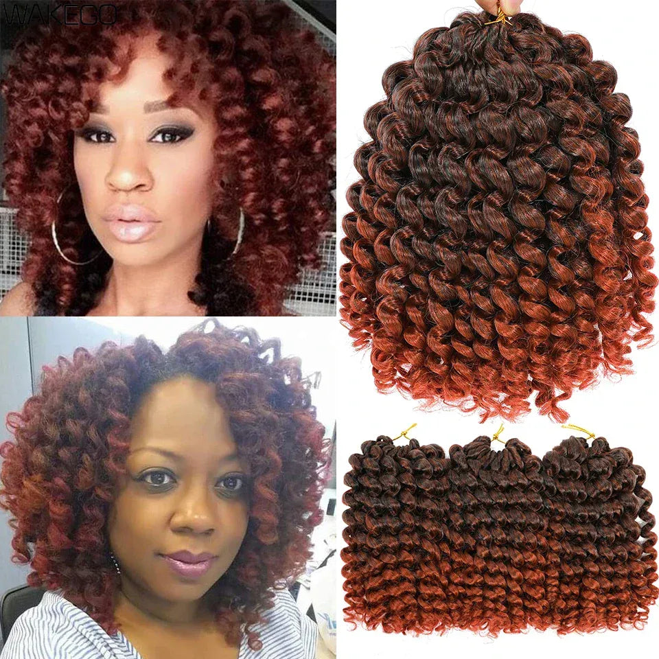 1-4Packs 2X Ringlet Wand Curl Jamaican Bounce 8inch Synthetic Wand Curl Twist Braids Hair Crochet Curly Hair Extensions 20 Roots