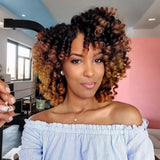 1-4Packs 2X Ringlet Wand Curl Jamaican Bounce 8inch Synthetic Wand Curl Twist Braids Hair Crochet Curly Hair Extensions 20 Roots