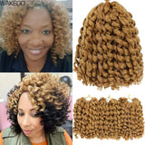 1-4Packs 2X Ringlet Wand Curl Jamaican Bounce 8inch Synthetic Wand Curl Twist Braids Hair Crochet Curly Hair Extensions 20 Roots
