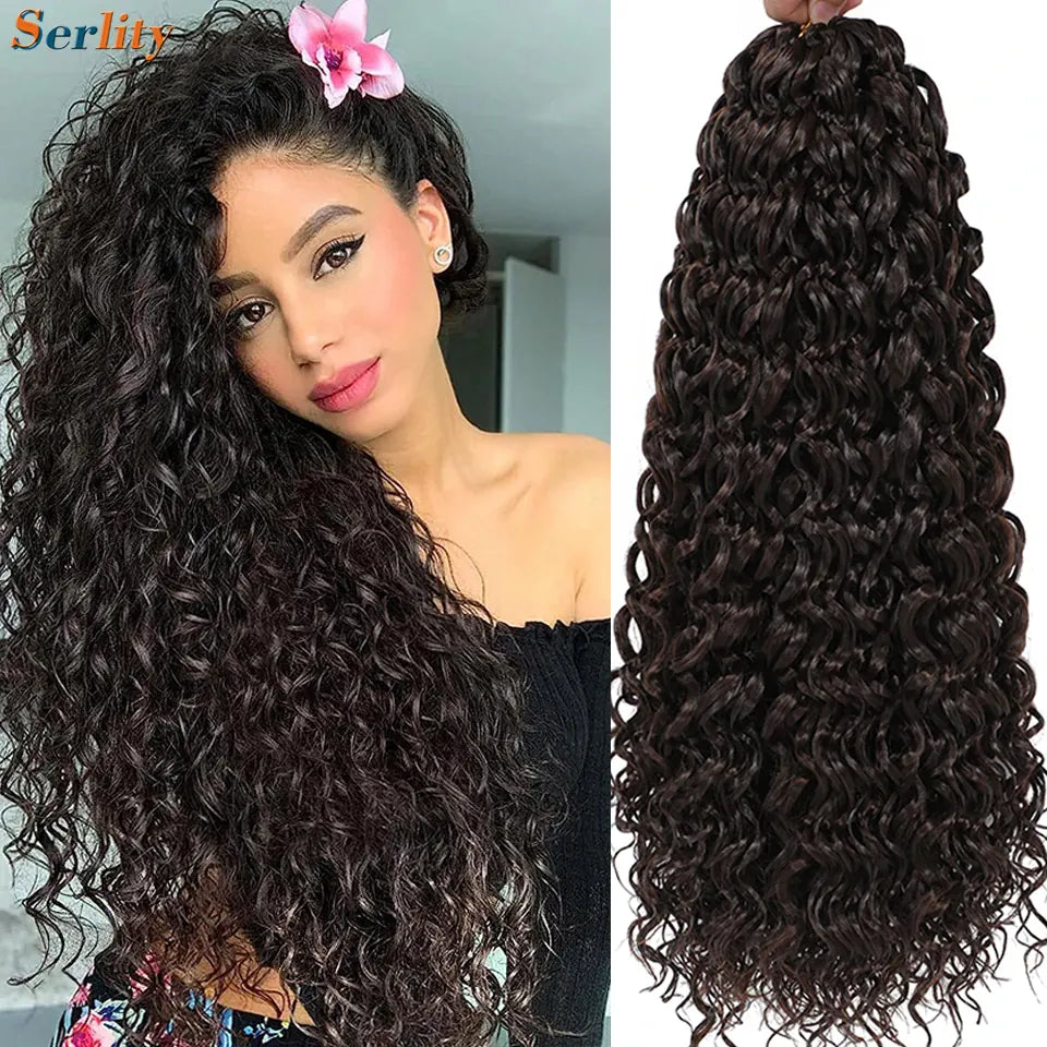 1- 6 Packs Ombre GoGo Curl Crochet Hair 14 18 Inches Go Go Curl Crochet Braids Synthetic Water Wave Deep Afro Twist Crochet Hair