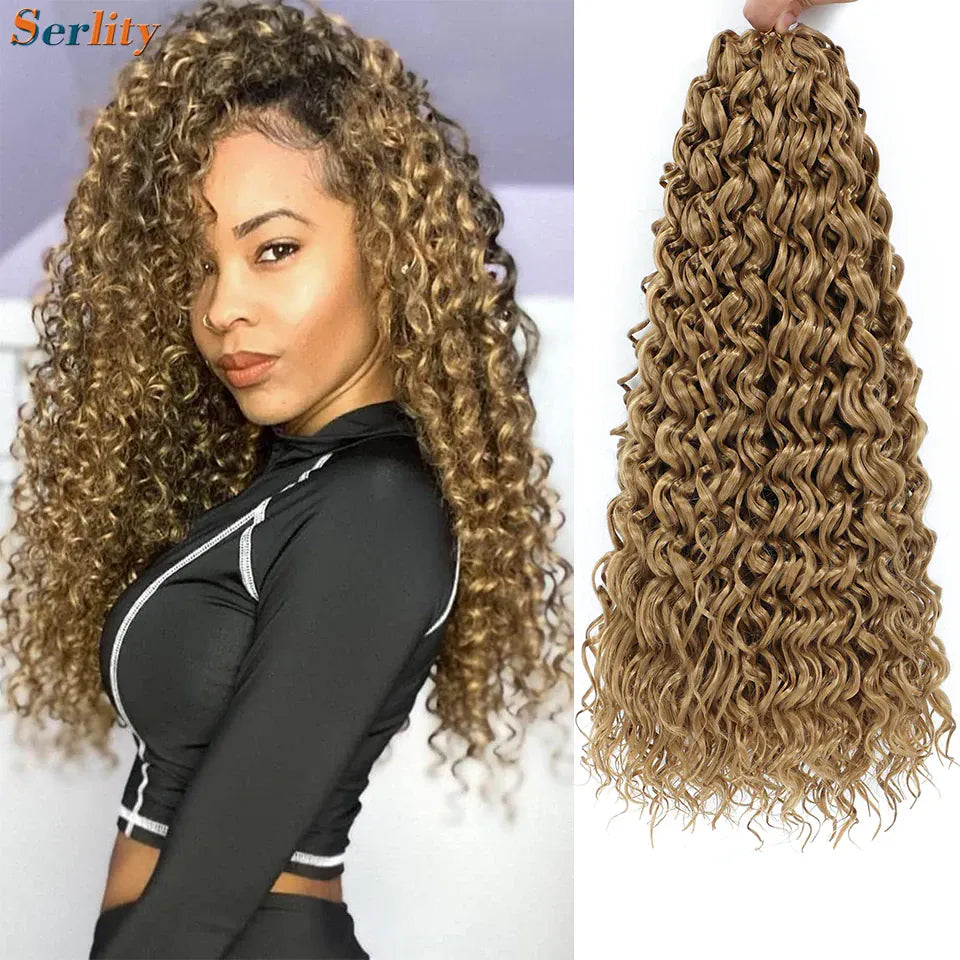 1- 6 Packs Ombre GoGo Curl Crochet Hair 14 18 Inches Go Go Curl Crochet Braids Synthetic Water Wave Deep Afro Twist Crochet Hair