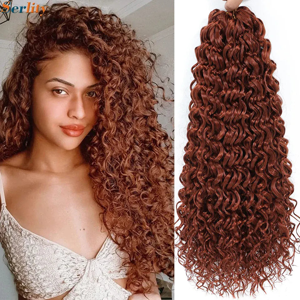 1- 6 Packs Ombre GoGo Curl Crochet Hair 14 18 Inches Go Go Curl Crochet Braids Synthetic Water Wave Deep Afro Twist Crochet Hair