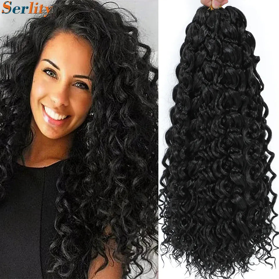 1- 6 Packs Ombre GoGo Curl Crochet Hair 14 18 Inches Go Go Curl Crochet Braids Synthetic Water Wave Deep Afro Twist Crochet Hair
