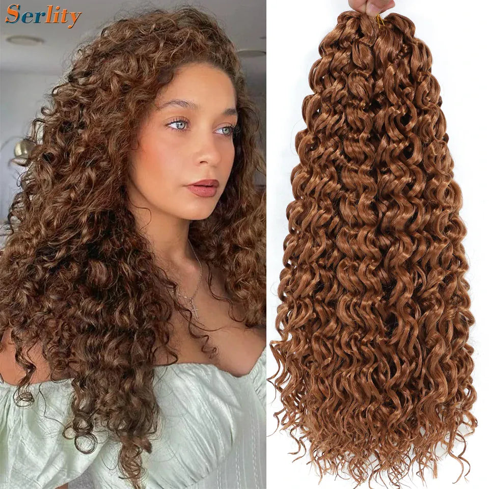 1- 6 Packs Ombre GoGo Curl Crochet Hair 14 18 Inches Go Go Curl Crochet Braids Synthetic Water Wave Deep Afro Twist Crochet Hair