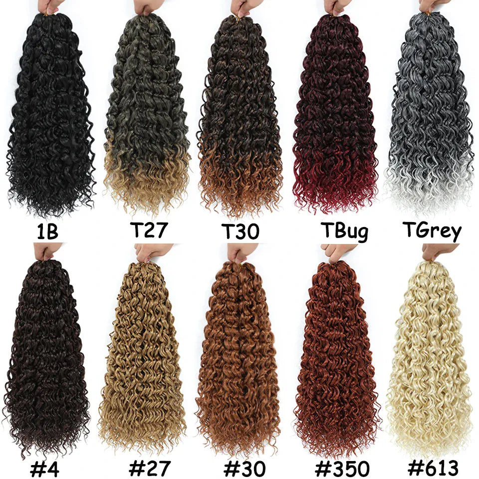 1- 6 Packs Ombre GoGo Curl Crochet Hair 14 18 Inches Go Go Curl Crochet Braids Synthetic Water Wave Deep Afro Twist Crochet Hair