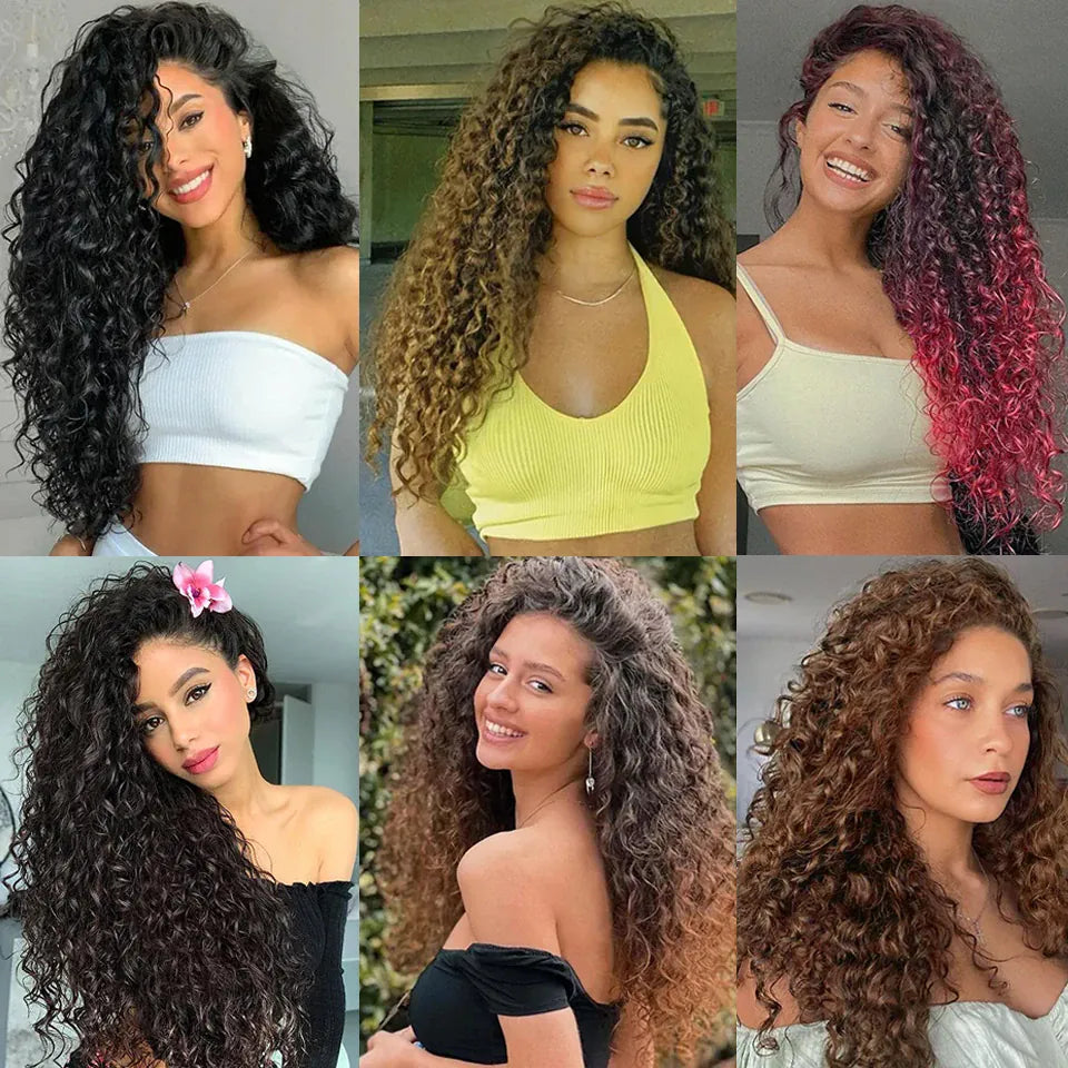 1- 6 Packs Ombre GoGo Curl Crochet Hair 14 18 Inches Go Go Curl Crochet Braids Synthetic Water Wave Deep Afro Twist Crochet Hair