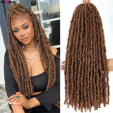 1-8 Packs Butterfly Faux Locs Crochet Hair Distressed Pre Looped Ginger Brown Butterfly Locs Mèches Messy Goddess Soft Locs Hair