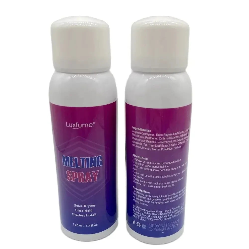 1 bottle 130ml Luxfume Lace Wig Ultra Hold Glue Melting Spray Waterproof Hair Styling Spray