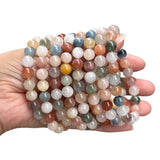 1 Pc 7A Natural Multi-Color Rabbit Hair Quartz Beads Bracelet Women's Healing Crystal Jewelry for Creativity Emotional Balance