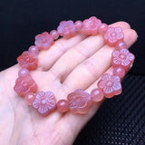 1 Pc Fengbaowu Natural Yanyuan Agate Flower Bracelet Crystal Reiki Healing Stone Fashion Jewelry Gift For Women
