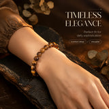 1 Pc Men Diamond Cut Natural Yellow Tiger Eye Stone Bracelet Elastic Wristband Lucky Amulet Jewelry Gift