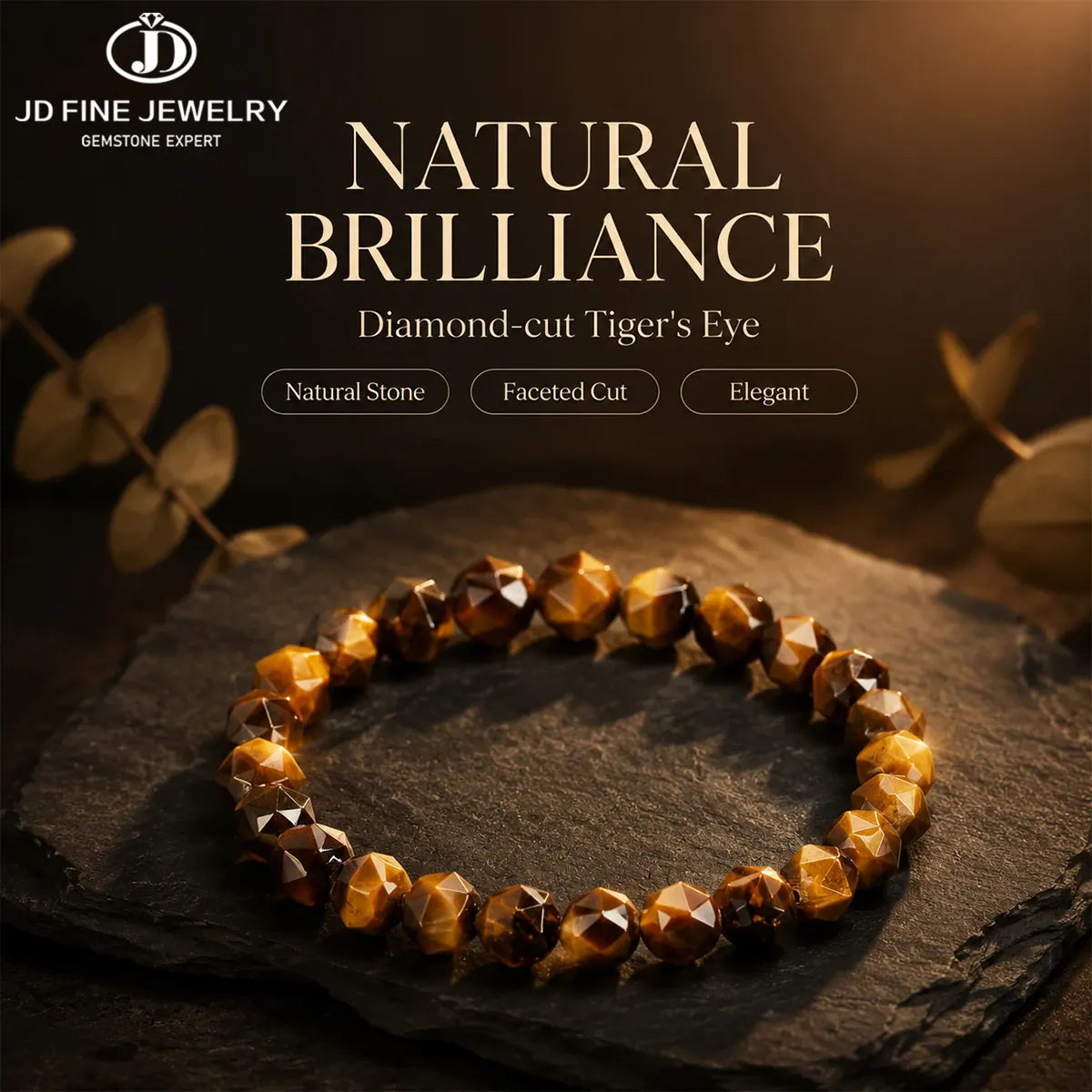 1 Pc Men Diamond Cut Natural Yellow Tiger Eye Stone Bracelet Elastic Wristband Lucky Amulet Jewelry Gift