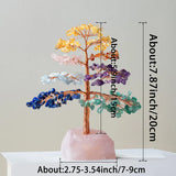 1 Piece Natural Gemstone Crystal Lucky Tree – Adorned with Irregular Raw Stone Base, Perfect for Home, Office Desk & Living Roo