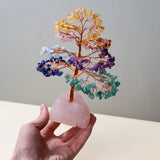 1 Piece Natural Gemstone Crystal Lucky Tree – Adorned with Irregular Raw Stone Base, Perfect for Home, Office Desk & Living Roo