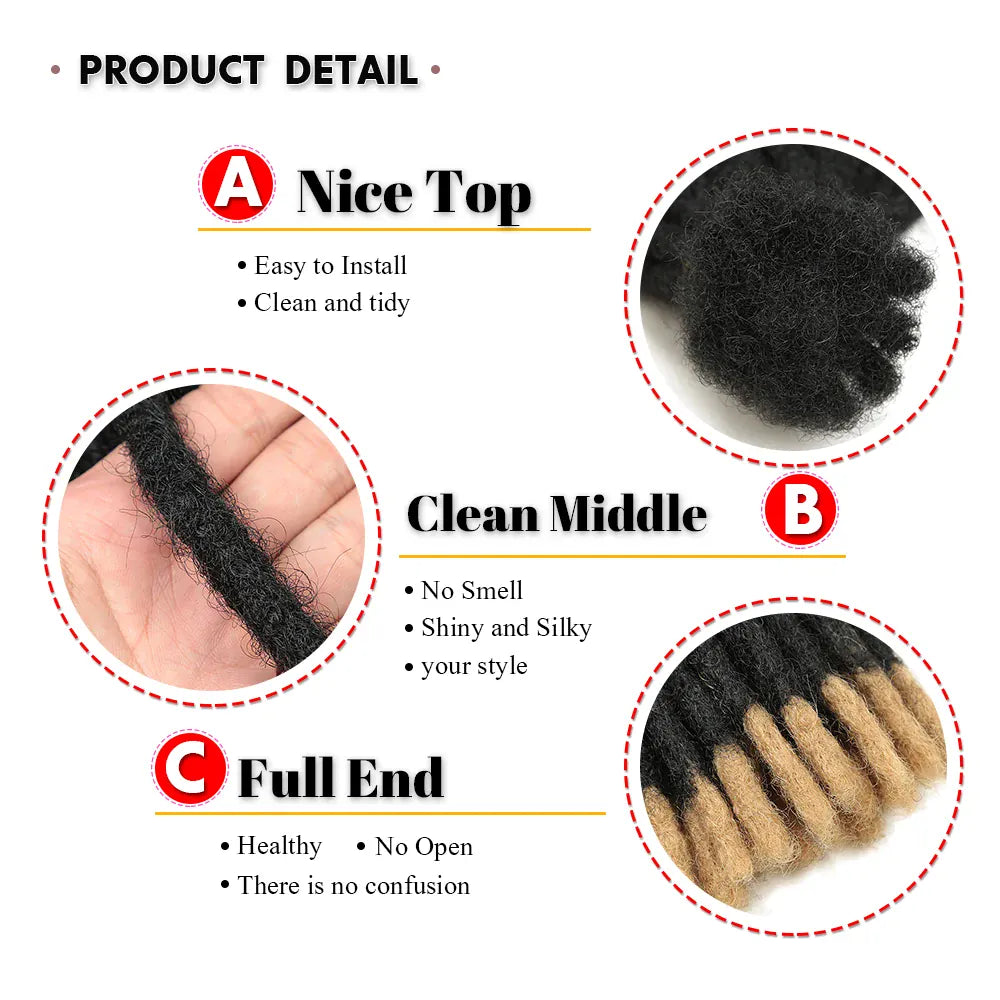 10-20inch Synthetic Handmade Dreadlocks Hair Extensions Ombre Wigs Crochet Braiding Hair For Black Women And Men Hair Expo City