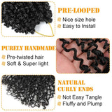 10 Inch Yanky Twist Crochet Hair Pre-looped 6 Packs Ombre Brown Spring Twists Hair Senegalese Twist Crochet Hair with Curly Ends Synthetic Crochet Braids