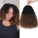 10 Inch Yanky Twist Crochet Hair Pre-looped 6 Packs Ombre Brown Spring Twists Hair Senegalese Twist Crochet Hair with Curly Ends Synthetic Crochet Braids