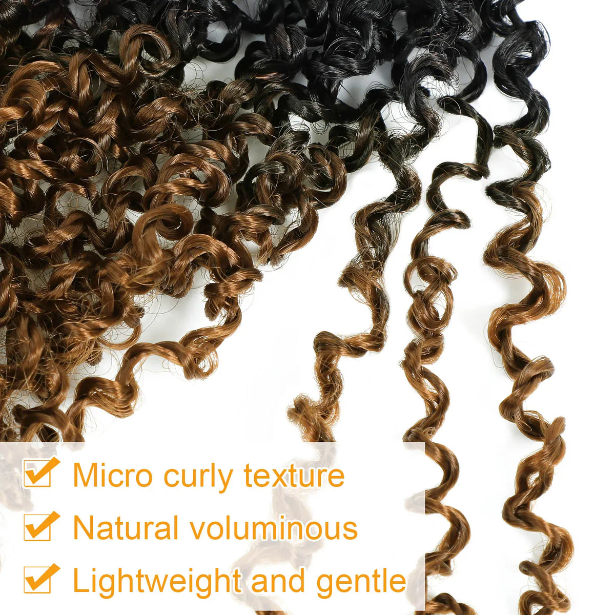 10 Inch Yanky Twist Crochet Hair Pre-looped 6 Packs Ombre Brown Spring Twists Hair Senegalese Twist Crochet Hair with Curly Ends Synthetic Crochet Braids