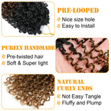 10 Inch Yanky Twist Crochet Hair Pre-looped 6 Packs Ombre Brown Spring Twists Hair Senegalese Twist Crochet Hair with Curly Ends Synthetic Crochet Braids