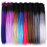 10 Strands 20inch Synthetic Dreadlocks Hair Extensions Soft Handmade Crochet Hair Transplant Blonde Braid Hairs For Women Girl