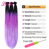 10 Strands 20inch Synthetic Dreadlocks Hair Extensions Soft Handmade Crochet Hair Transplant Blonde Braid Hairs For Women Girl