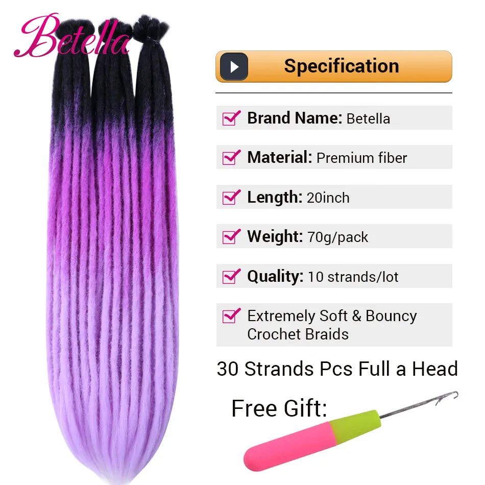 10 Strands 20inch Synthetic Dreadlocks Hair Extensions Soft Handmade Crochet Hair Transplant Blonde Braid Hairs For Women Girl