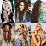 10 Strands 20inch Synthetic Dreadlocks Hair Extensions Soft Handmade Crochet Hair Transplant Blonde Braid Hairs For Women Girl