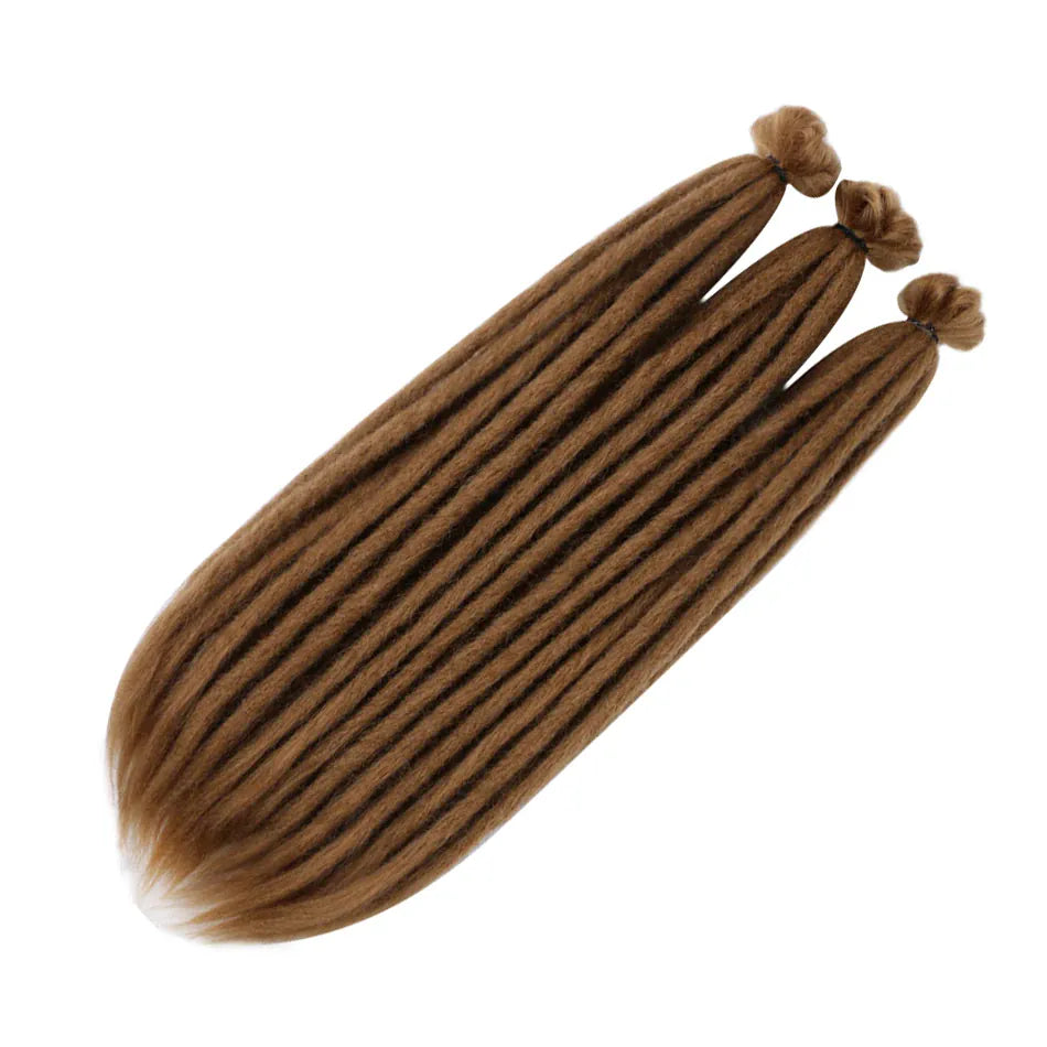 10 Strands 20inch Synthetic Dreadlocks Hair Extensions Soft Handmade Crochet Hair Transplant Blonde Braid Hairs For Women Girl