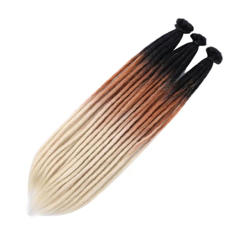 10 Strands 20inch Synthetic Dreadlocks Hair Extensions Soft Handmade Crochet Hair Transplant Blonde Braid Hairs For Women Girl