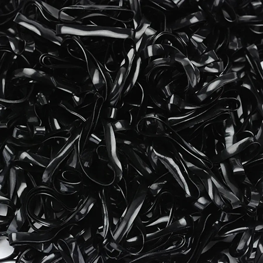 100-1000Pcs Black Disposable Rubber Band Elastic Hair Bands Girls Headband Children Ponytail Holder Bands Kids Hair Accessories