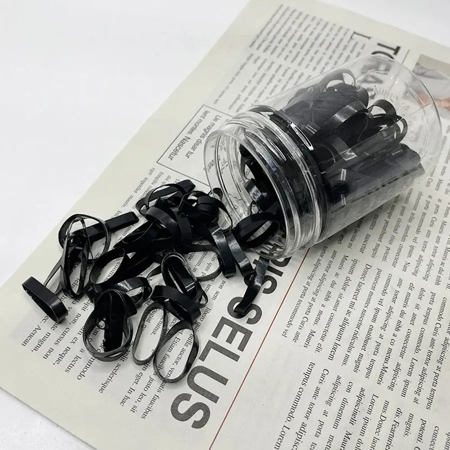 100-1000Pcs Black Disposable Rubber Band Elastic Hair Bands Girls Headband Children Ponytail Holder Bands Kids Hair Accessories